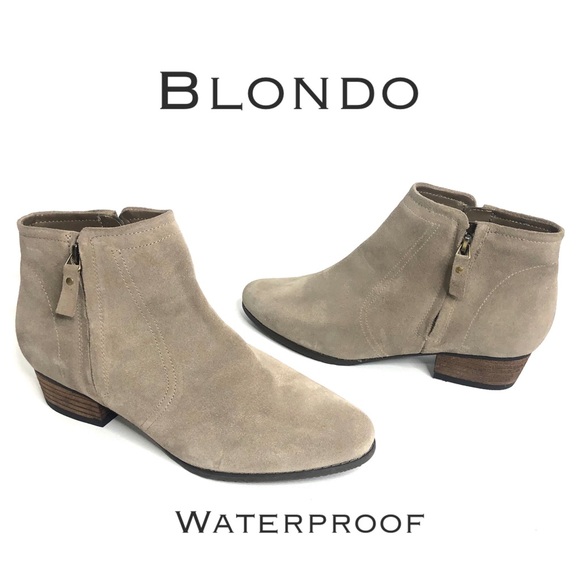 Blondo Tan Waterproof Suede Booties 